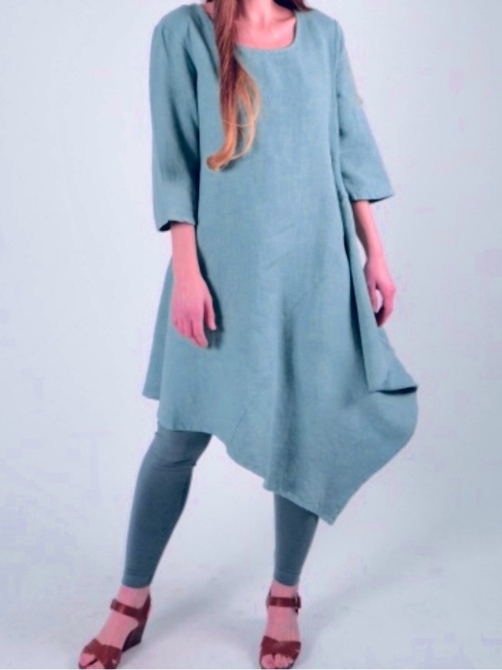 bryn Walker Asymmetrical Teal Tunic Dress NWT